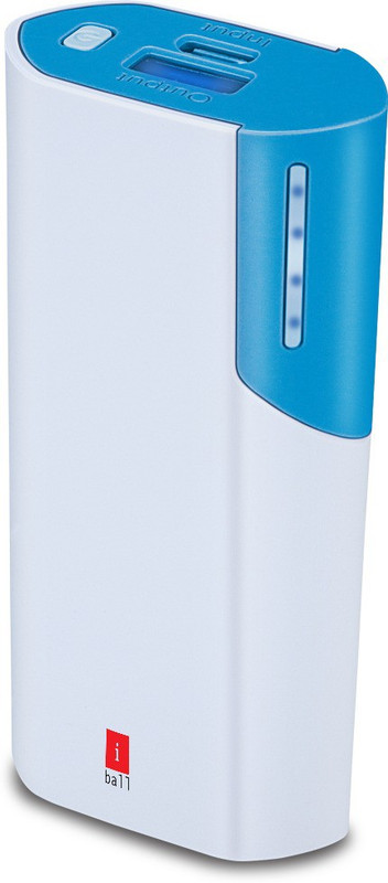 PWBF36QGGVRKVTGF-flipkart.com Iball 5000 Power Bank (PB-5058 White / Blue, 5000mAH With LED Indication)(White / Blue, Lithium-ion)