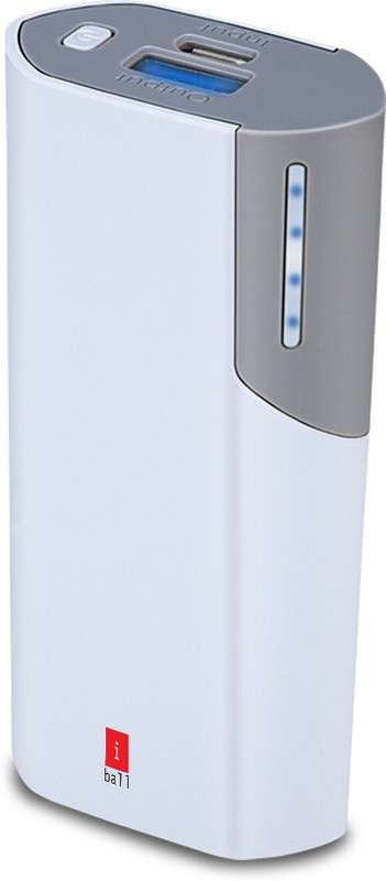 PWBF36QHAT6P9YVB-flipkart.com Iball 5000 Power Bank (PB-5058 White / Grey, 5000mAH With LED Indication)(Whire / Grey, Lithium-ion)