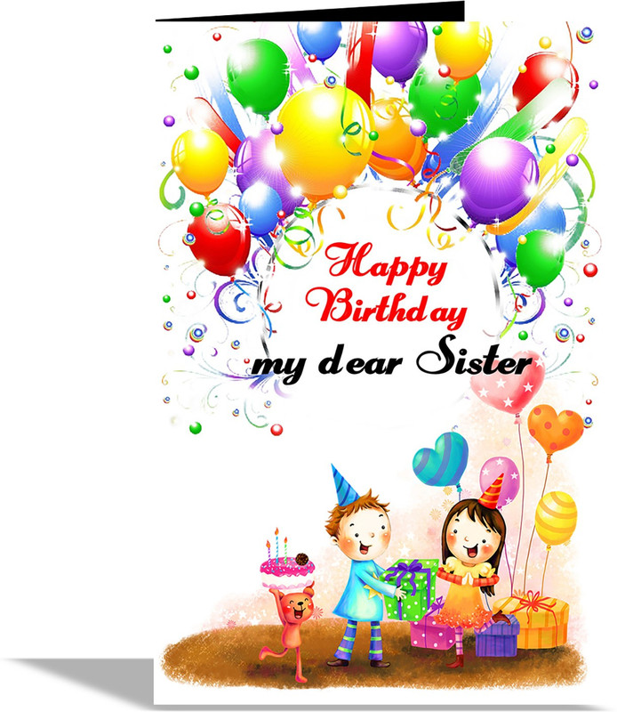 alwaysgift Happy Birthday My Dear Sister Greeting Card Greeting Card(Multicolor, Pack of 1)