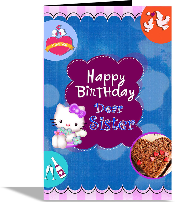 alwaysgift Happy Birthday Dear Sister Greeting Card Greeting Card(Multicolor, Pack of 1)