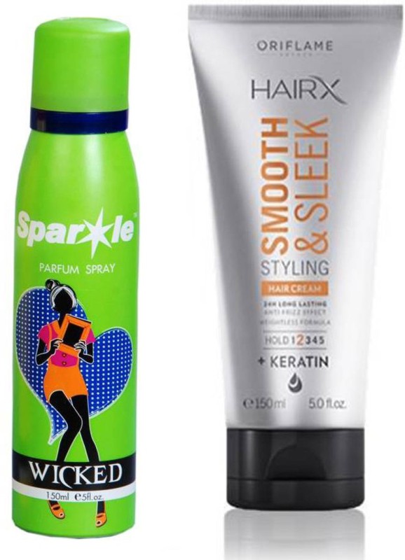 Buy Oriflame Sweden HairX Smooth & Sleek Styling Hair Cream 150ml (30881)  With one sparkle perfume spray 150 ml(2 Items in the set) Online at  desertcartPAKISTAN