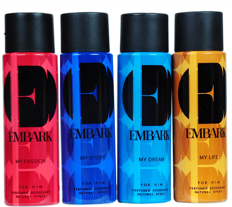embark my passion,my story,my dream,my life Deodorant Spray  -  For Men & Women(150 ml, Pack of 4)