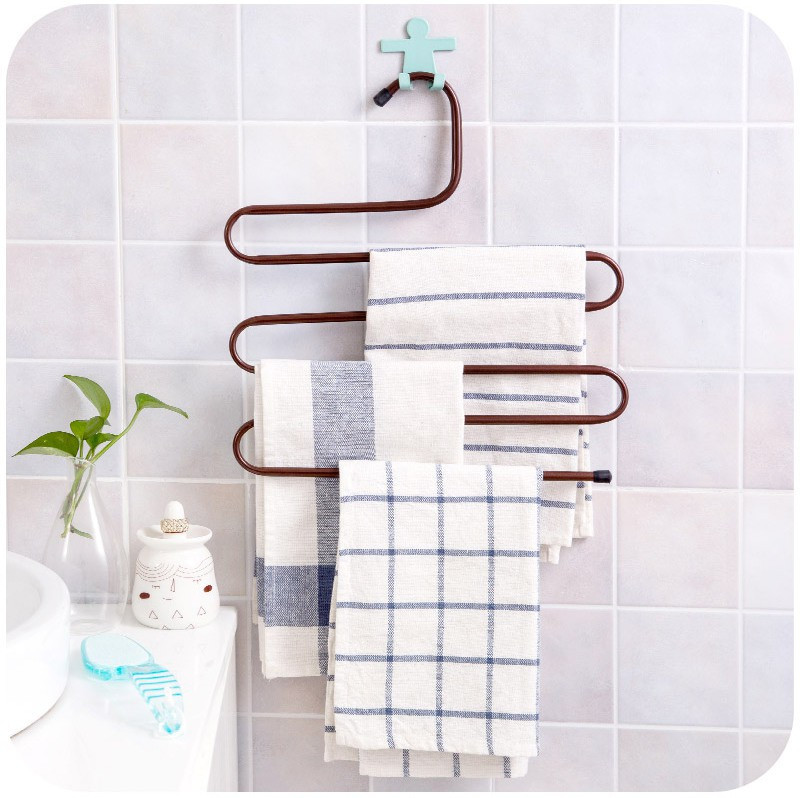 kanha Iron stainless steel s multi-layered pants rack pants hanger rack multifunction S-type magic pants rack lengthened Scarf Organizer