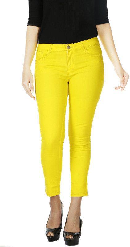 unison Slim Women Yellow Jeans