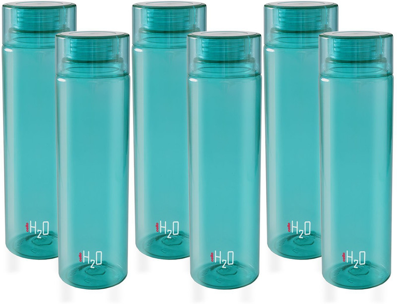 angels store Cello H20 Green water Bottle Set of 6 PCS color may vary 1000 ml Bottle(Pack of 6, Green)