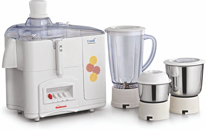 Sunflame CRYSTAL 3 JARS Crystal 500 W Juicer Mixer Grinder(White, 3 Jars)