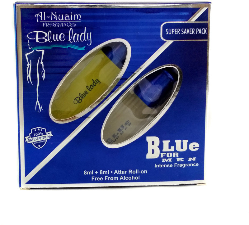Al Nuaim Combo Pack Blue Lady+Blue For Men 8 ml + 8 ml Floral Attar(Floral)