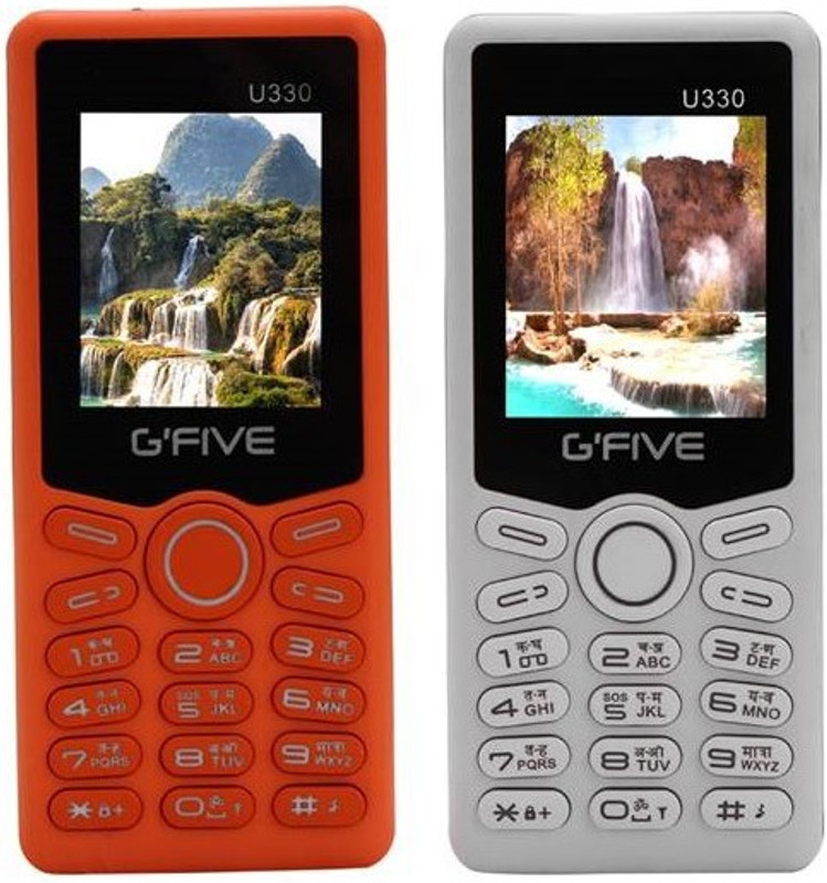 Gfive U330 Combo of Two Mobiles(Orange & White)