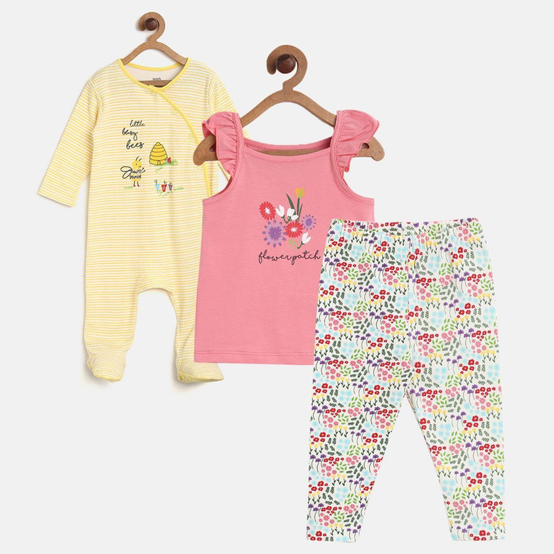 MINI KLUB Baby Girls Multicolor Sleepsuit