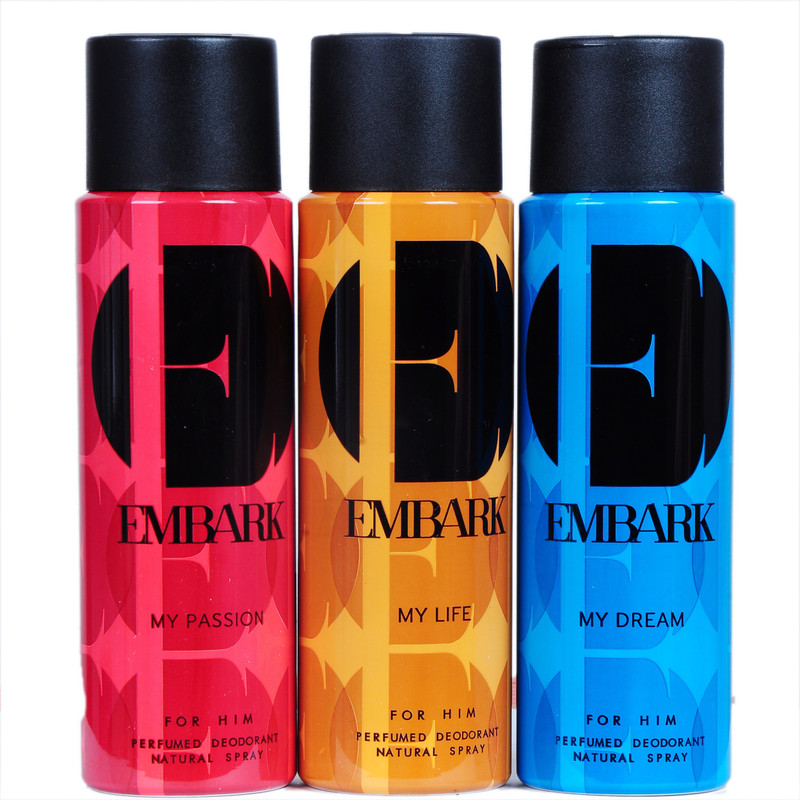 embark my passion. my life,my dream Deodorant Spray  -  For Men(150 ml, Pack of 3)