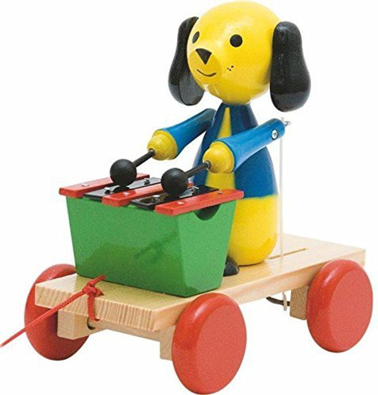 woodyland 21 X 19 Cm Didactic Toys Pull Along Dog With Xylophone(Multicolor)