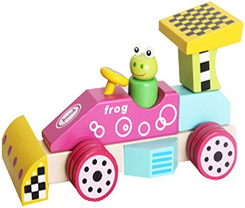 xiaopingshop Children'S Cartoon Frog Model Car, F1 High Imitation Wooden Toy Car(Multicolor)