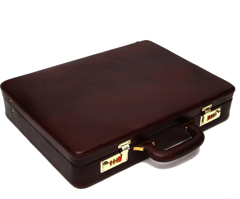 Hammonds Flycatcher 100 % Genuine Leather Briefcase Medium Briefcase - For Men & Women(Brown)