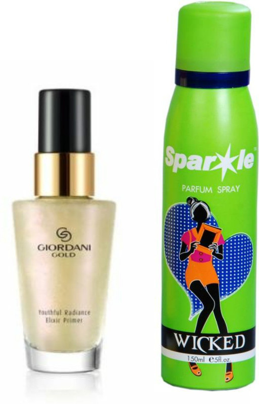 Oriflame Sweden giordani gold youthful radiance elixir primer 30 ml (33300) with one sparkle perfume spray 150 ml(2 Items in the set)