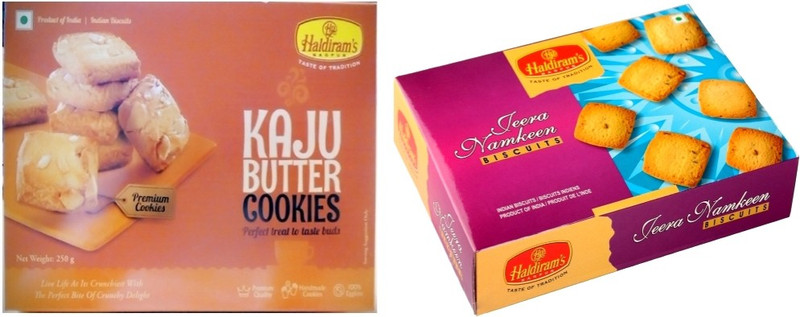 Haldiram's Kaju Butter and Jeera Namkeen Biscuites (Combo Pack)(500 g, Pack of 2)