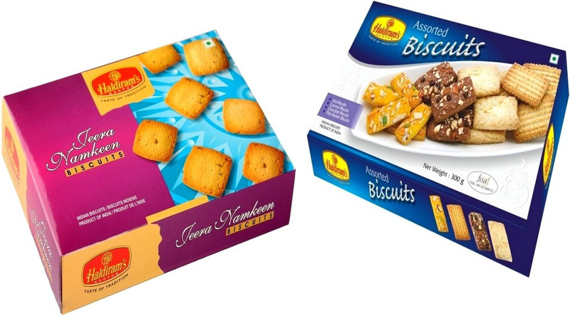 Haldiram's Jeera Namkeen and Assorted Biscuits (Combo Pack)(550 g, Pack of 2)