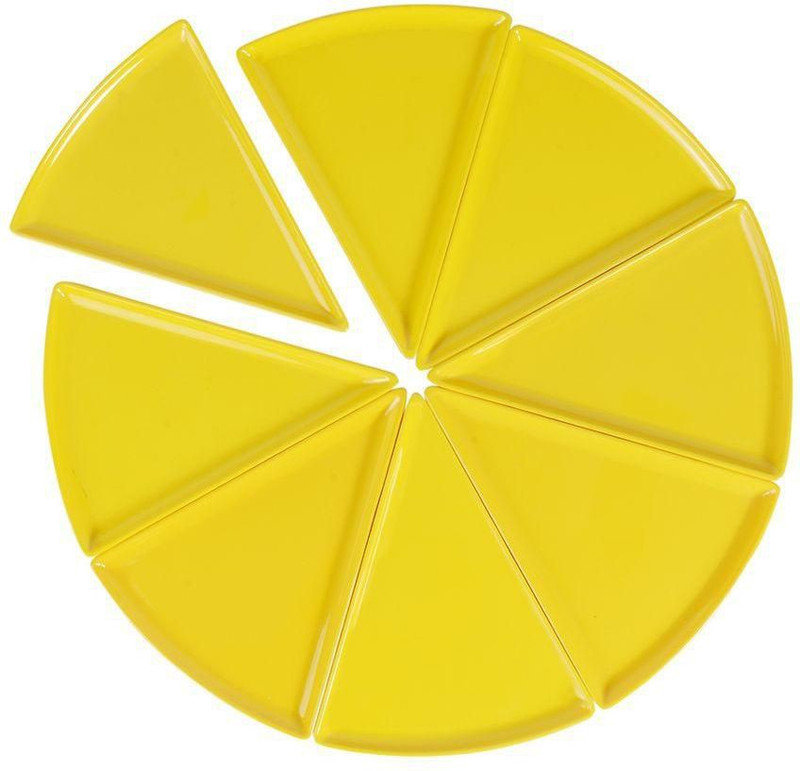 dinewell Pizza Slice Plate 8 pcs set(Orange, Yellow, Green, Blue) 17 inches Plate Set(8 Units)