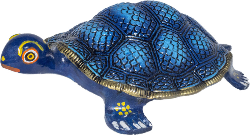shri annapurna Metal Tortoise (Kachua) Showpiece | 240 grams |H x W x L : 7 x 13 x 18 cm. Decorative Showpiece  -  7 cm(Stoneware, Blue)