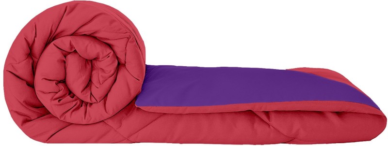 Cloth Fusion Plain Single Comforter Red, Purple(AC Quilt, 1 Single...