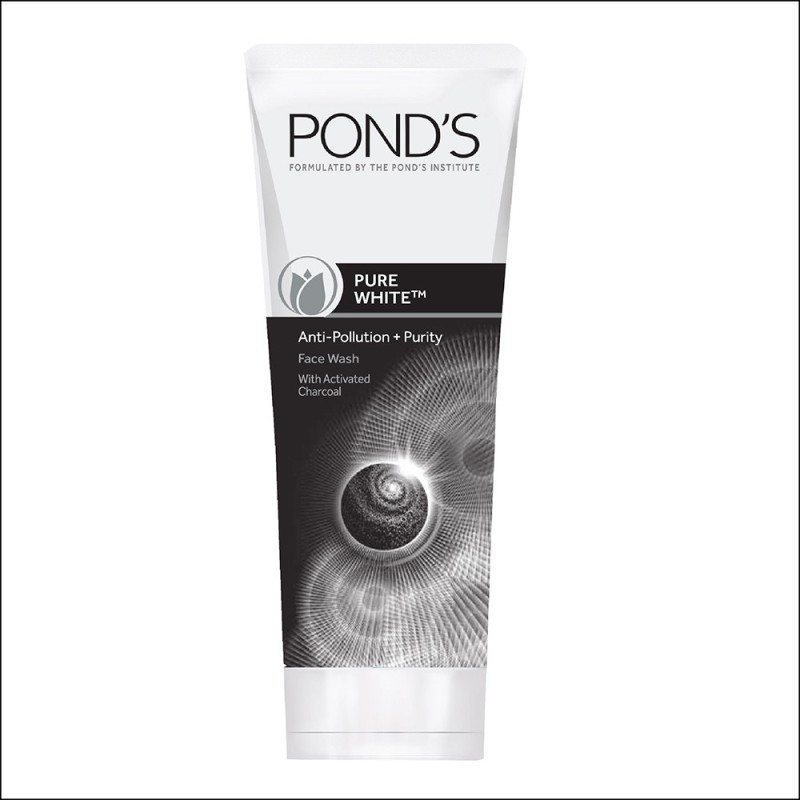 Ponds Pure White Anti-Pollution Plus Purity with Activated Charcoal Face Wash(100 g)