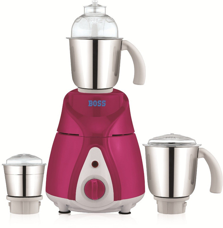 Boss Mixer Grinder Omega 550 W Mixer Grinder(Pink, 3 Jars) Boss Mixer Grinder Omega 550 W Mixer Grinder(Pink, 3 Jars)