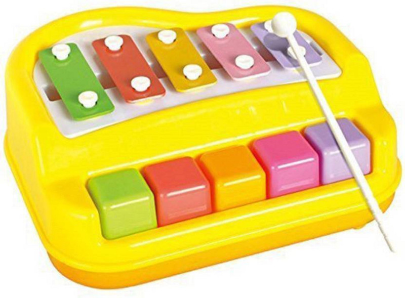 A R ENTERPRISES New Non-Battery Operated Musical Xylophone and Mini Piano Toy for kids (Multicolor)(Yellow)
