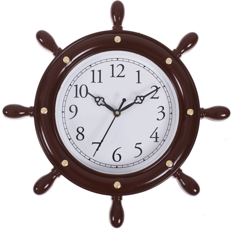 Smile2u Retailers Analog Wall Clock(Color- Cola, With Glass)