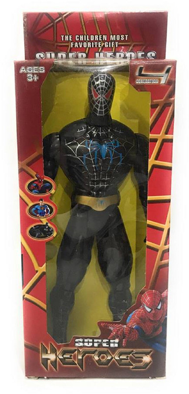 piggie Black Spiderman Action Figures(Black)