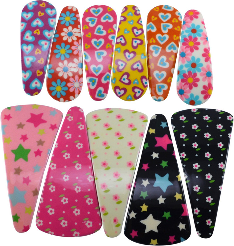 Saamarth Impex Latest Designs Imported Daily Wear Hair Accessories, Printed Clips, New Style Clips For Long or Short Hairs Set Of 11 Piece Hair Clip(Multicolor)