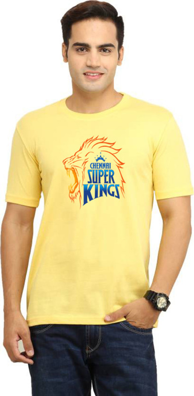 one versus all Printed Men Round Neck Yellow T-Shirt