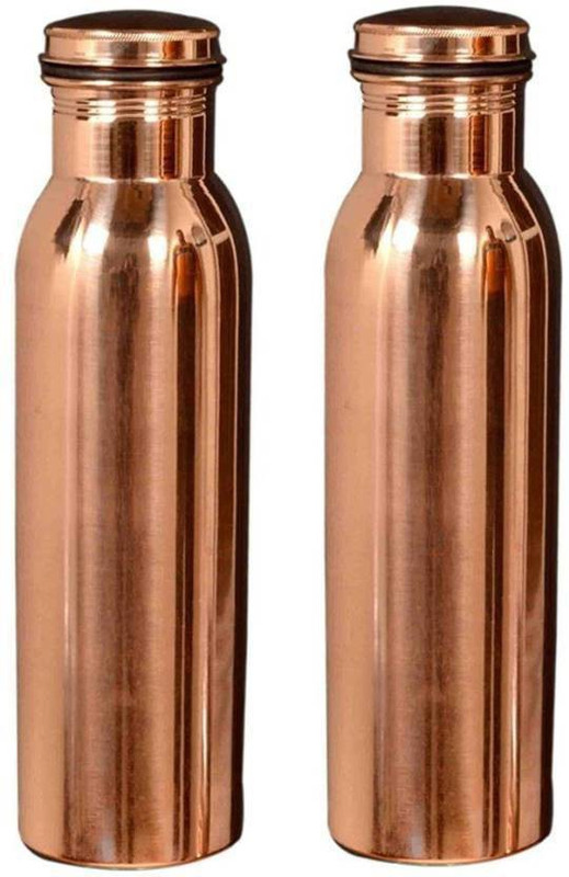 copper bottle S R CREATIONS 2000 ml Bottle(Pack of 2, Brown)