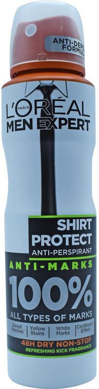 LOreal Paris Men Expert Shirt Protect Anti-Perspirant - 150ml Deodorant Spray - For Men(150 ml)