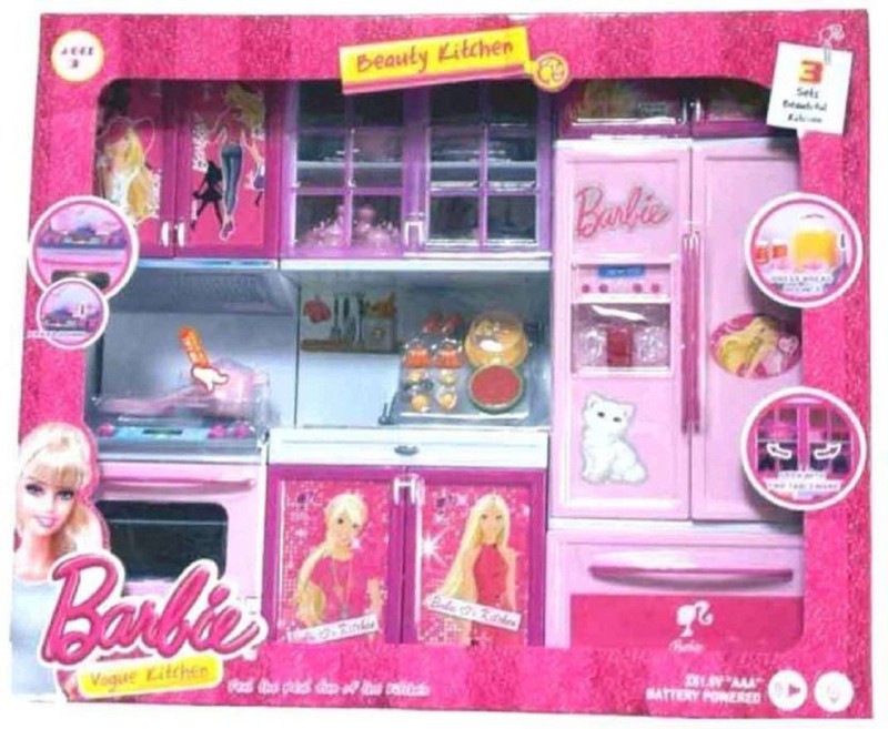 barbie and kitchen set