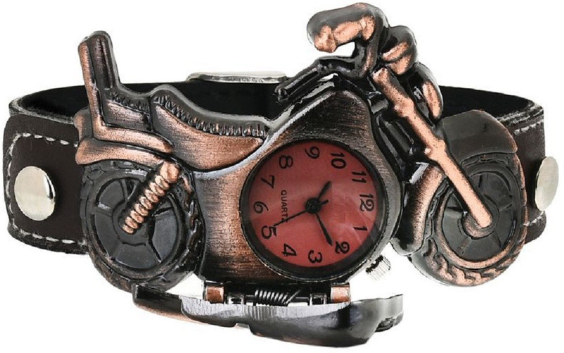unequetrends metal bike 001 latest bike model leather strap analog dial watch for men and boys Analog Watch  - For Men