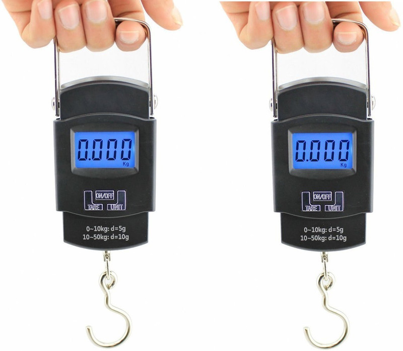MANOGYAM Portable Handheld 50 Kg Electronic Led Travel Luggage Weighing Scale (SET OF 2) Weighing Scale(Multicolor)