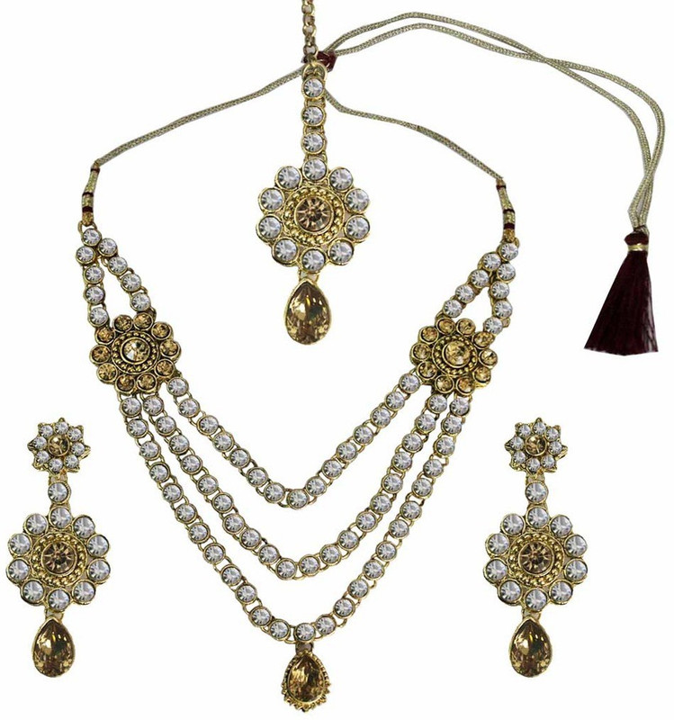 Being Women Alloy Jewel Set(White, Gold)