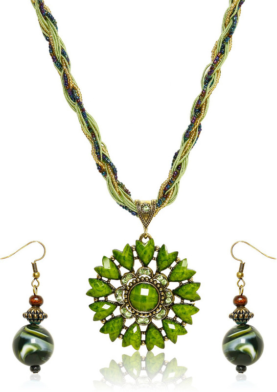 Trend Arrest Alloy Jewel Set(Green, Blue)