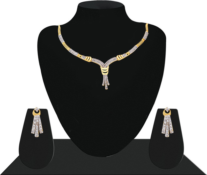 Eloiny Brass, Alloy Jewel Set(Gold, White)
