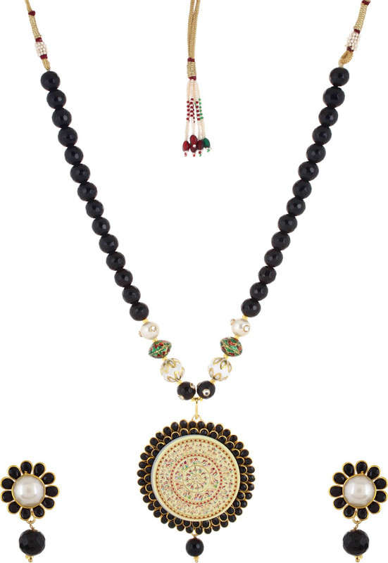 Sale Funda Metal Jewel Set(Black, Gold)