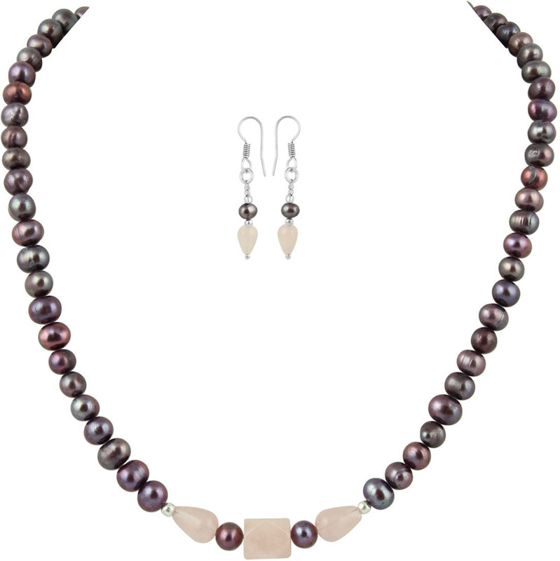 Pearlz Ocean Alloy Jewel Set(Purple, Pink)