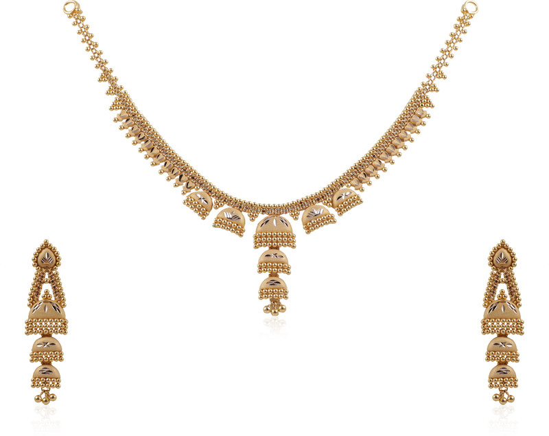 Jisha Yellow Gold 18kt Earring & Necklace Set