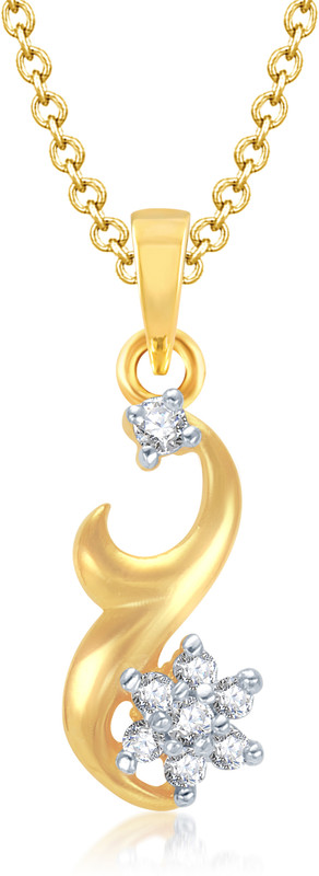 VK Jewels Hook lock with star Gold and Rhodium Plated Gold-plated Alloy Pendant