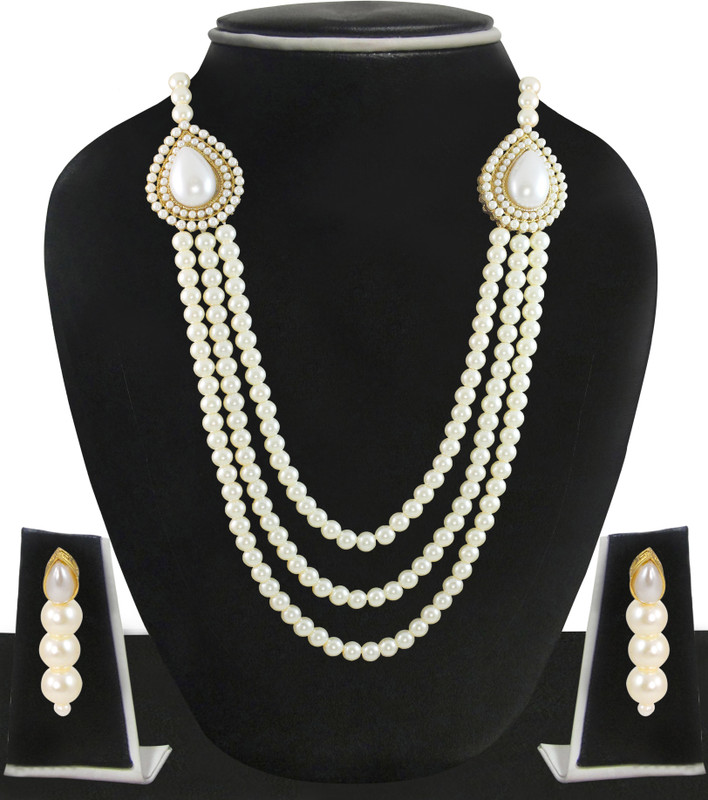 Buy Zaveri Pearls Zinc Jewel Set Gold White Online at desertcartINDIA