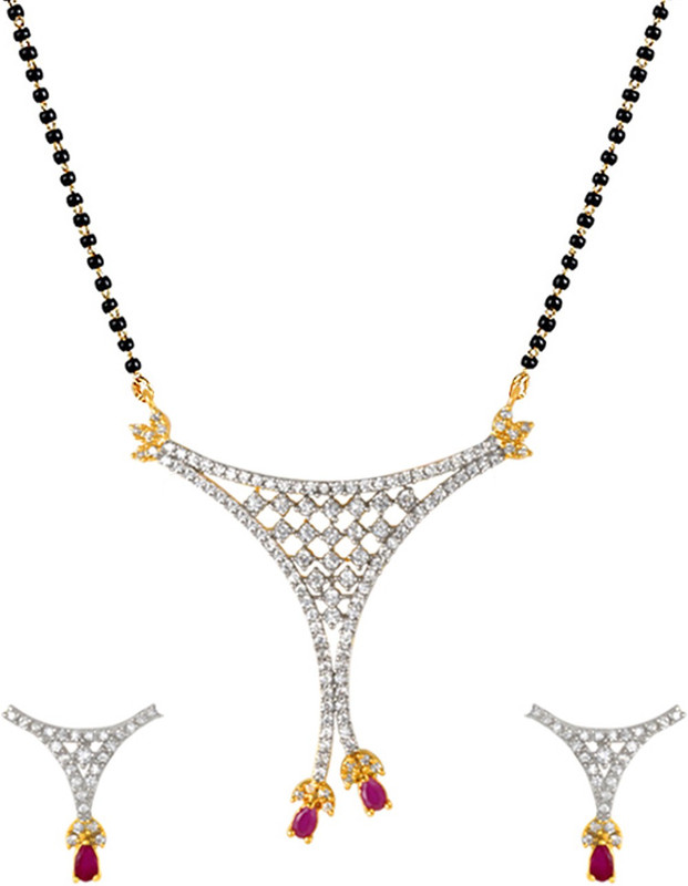 Alysa Brass, Copper Jewel Set(Red, Silver)