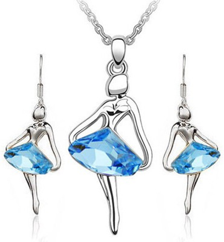 Silver Shoppee Alloy Jewel Set(Blue, Silver)