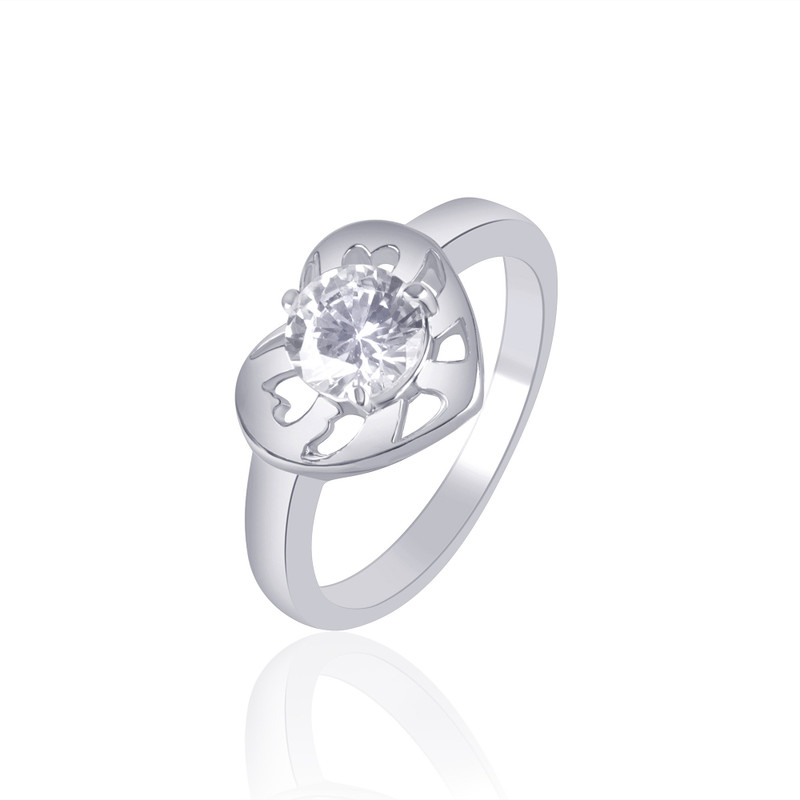 VK Jewels Dil Shape Solitaire Rhodium Plated Alloy Cubic Zirconia Ring RS.247 (86.00% Off) - Flipkart