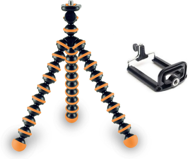 ReTrack Adjustable Mini Octopus Mobile Phone Camera Stand Clip Bracket Holder Tripod(Orange, Supports Up to 500 g) RS.299 (73.00% Off) - Flipkart