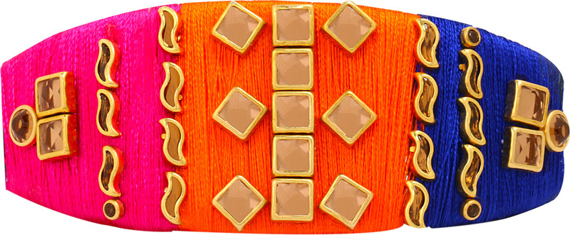 AccessHer Designer silk thread multicolor hair back clip/ accessory for women Hair Clip(Multicolor)