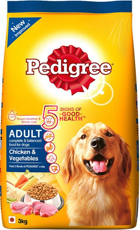 Pedigree Adult Chicken, Vegetable 3 kg Dry Dog Food