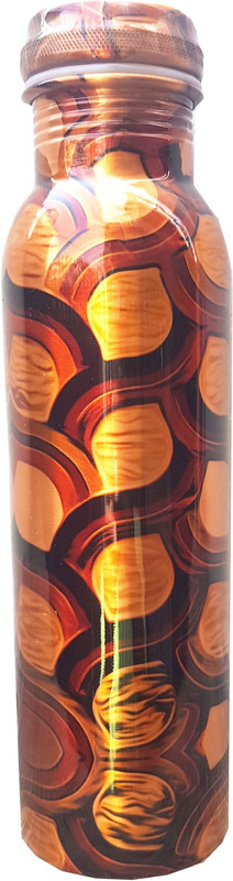 ashesh copper printed copper water bottle snake skin design 100% pure copper 1000 ml Bottle(Pack of 1, Gold)
